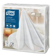 Ubrousky večeře Tork Linstyle, bílé, 1 vr., sklad 1/4, 50 ks