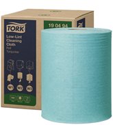 Utěrky čisticí Tork Low-Lint, 500 útržků, tyrkysové, W1