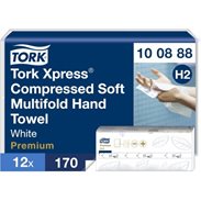 Ručníky skládané Tork Xpress Multifold, jemné, stlačené, bílé, 2040 ks, H2