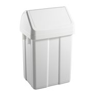 Koš na odpad Max, 50 l, výklopné víko, bílý
